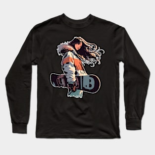 Anime girl snowboarder Long Sleeve T-Shirt